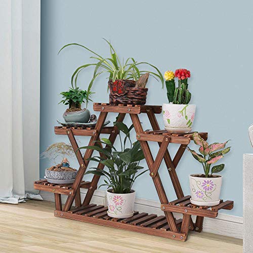 Ufine 4 Tier Wood Plant Stand Indoor Outdoor A Frame Display Shelf L37026