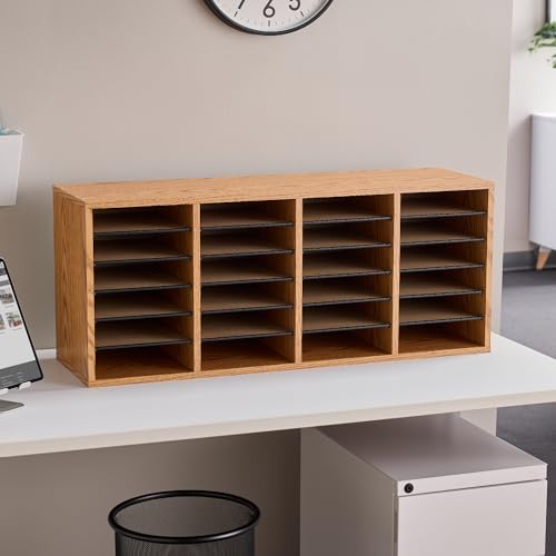 Safco Wooden Paper and Mail Organizer, Adjustable Shelves, Stackable B285