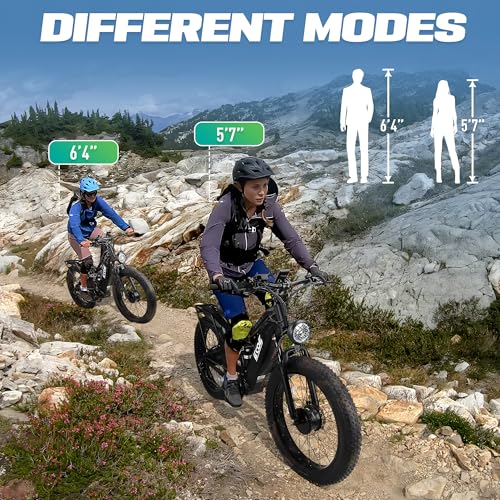 5000W Dual Motor Electric Bike for Adults 60V 32AH Battery 26x4 Fat Tire Full Suspension R15552