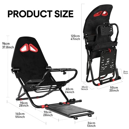 RACGTING Foldable Racing Simulator Cockpit for G920 G29 G923, Thrustmaster, Xbox PS5 PS4 PC F455906