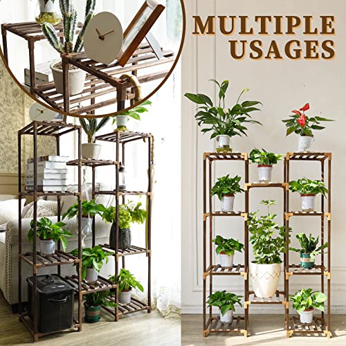 Uneedem Plant Stand Indoor Outdoor, 10-Tier Tall Plant Shelf for Multiple Plants A6522