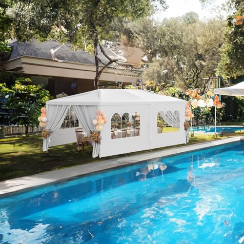 Outdoor Party Tent 10x30 Black with 8 Removable Sidewalls V87006