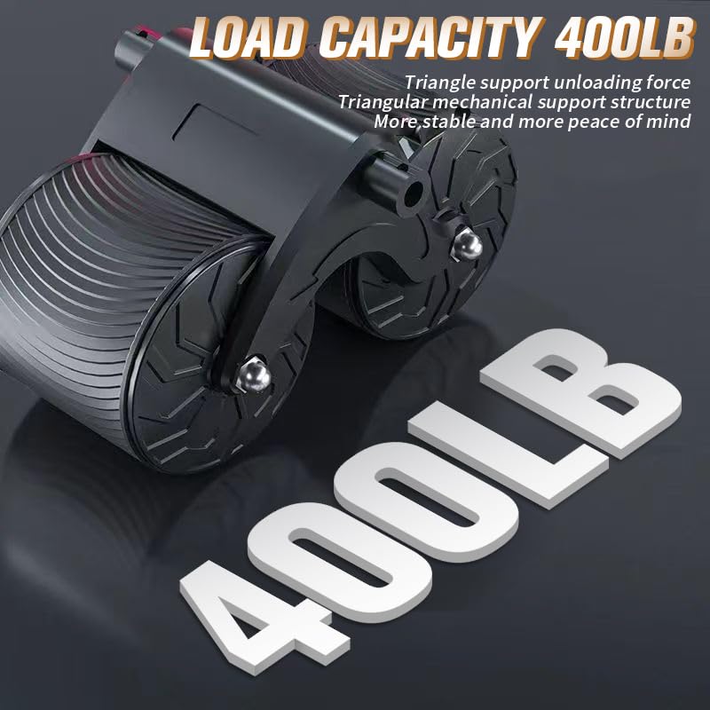 Ab Roller Wheel with Timer & Knee Mat, Automatic Rebound with Elbow Support D421