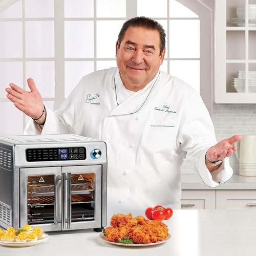 Emeril Lagasse Extra Large French Door Air Fryer Toaster Oven Combo, 26QT, Stainless Steel D86615