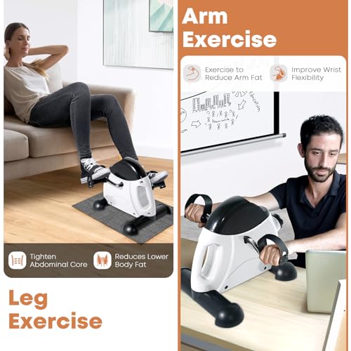 Mini Exercise Bike, AGM Under Desk Pedal Exerciser with LCD Display F9243