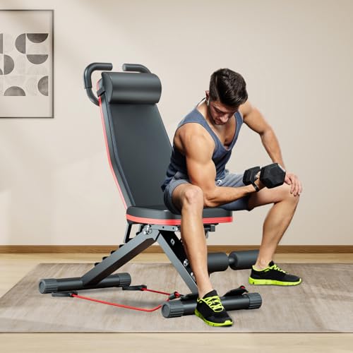 14-in-1 Multi-Functional Weight Bench, 1000 lbs Capacity, Foldable Incline for Home Gym T182
