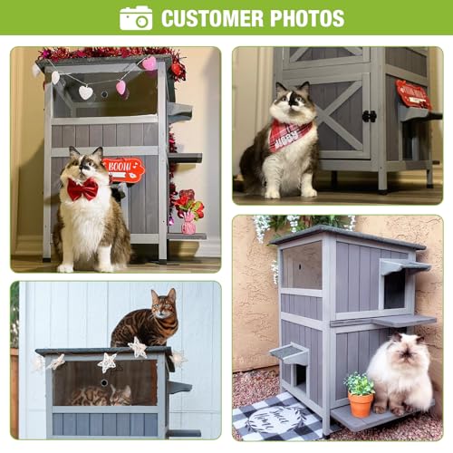 Outdoor Feral Cat House 2 Story Waterproof Shelter S95230