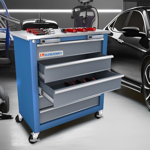 7-Drawer Rolling Toolbox with Lockable Wheels and Keyed Locking System J502595