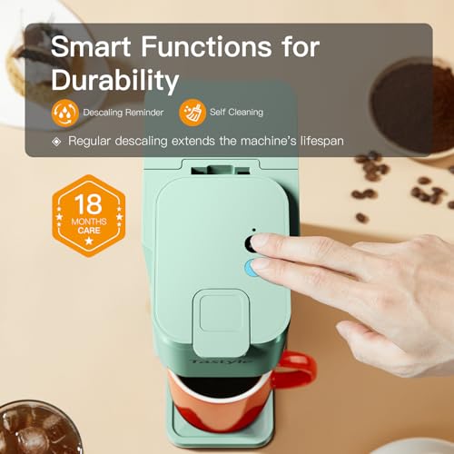 Mini Hot and Iced Coffee Maker Single Serve for K Cup and Ground, Classic Black O715039