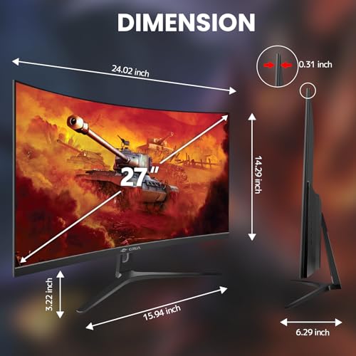 CRUA 30Inch Ultrawide Curved Monitor, 21:9 WFHD 2560x1080P, 100Hz, VA Panel, Black Y8772