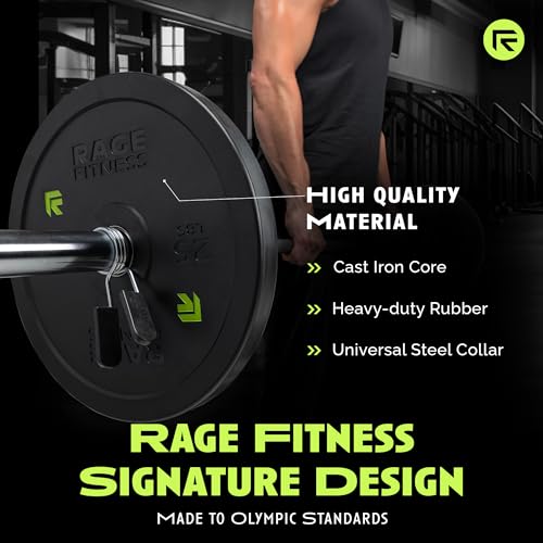 Olympic Bumper Plates with Steel Insert, Rubber Weight Plates for Strength Training Q51945