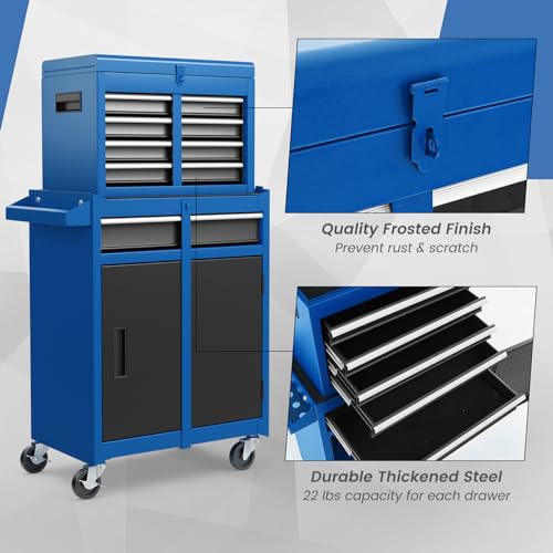 Goplus 5-Drawer Rolling Tool Chest with Lockable Wheels, Gray Z601390