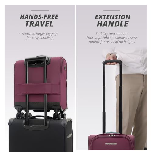 Verage Under Seat Luggage with Wheels, Softside Spinner Carry On, Navy 14-Inch A51804