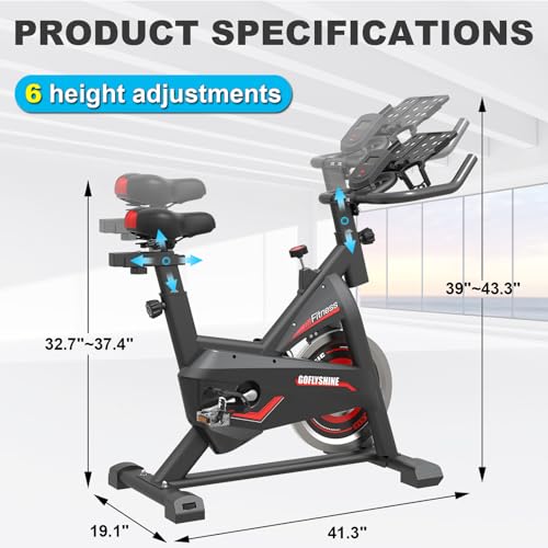 Indoor Cycling Bike with iPad Mount & LCD Monitor, Silent Belt Drive L36836