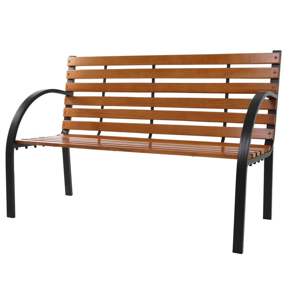 UBesGoo Iron Hardwood Park Bench, 48" Loveseat Weight Capacity 330lbs
