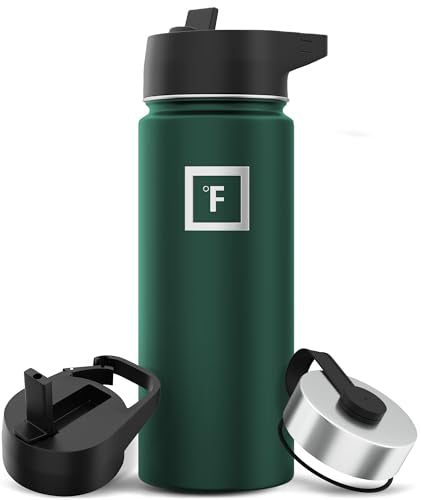 IRON °FLASK Stainless Steel Insulated Water Bottle with 3 Lids, 40 oz U19688
