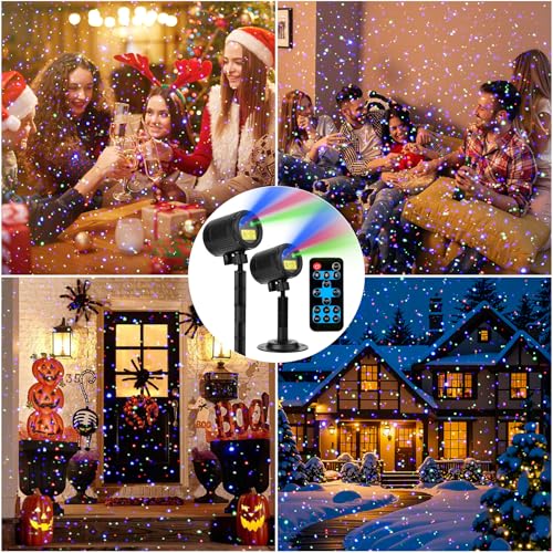 Halloween Christmas Projector Lights Outdoor with Remote, Waterproof Holiday Decor N1281