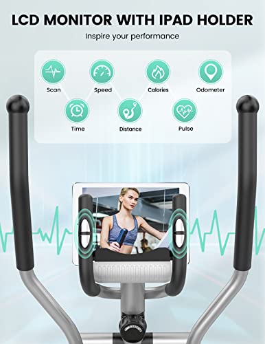 THERUN Elliptical Machine for Home, Magnetic Quiet Exercise, 8 Resistance Levels M651400