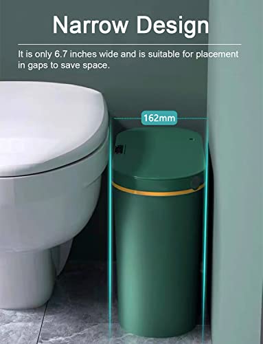 Motion Sensor Trash Can with Lid, 4.2 Gallon, Green F1103