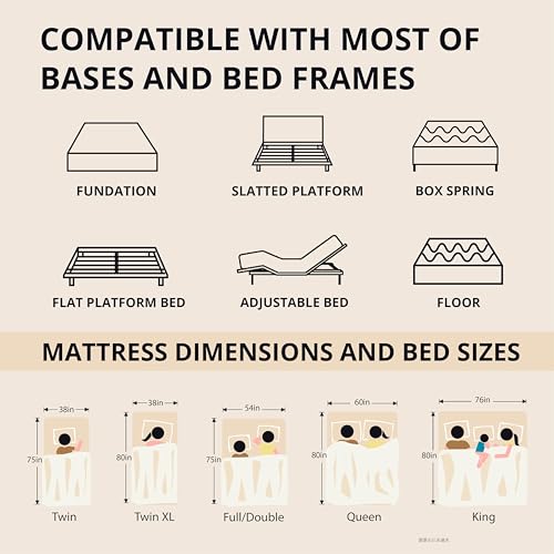 EGOHOME 14 Inch King Size Memory Foam Mattress, Cooling Copper Gel, Medium Firm L623776
