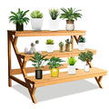 3 Tier Wood Plant Stand Indoor Outdoor, Ladder Large Multi Tiered Plant Holder, Wooden, Display Storage Shelf, 35.43"×23.62"×23.62", 3 Layered Step Plant Rack, Stair Plant Stand