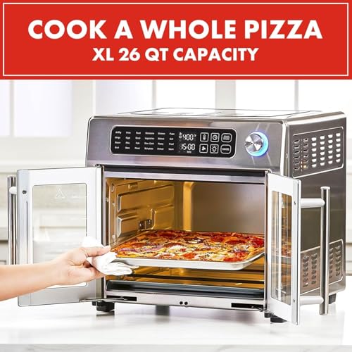 Emeril Lagasse Extra Large French Door Air Fryer Toaster Oven Combo, 26QT, Stainless Steel D86615