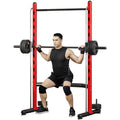 Soozier Squat Rack with Pull-Up Bar, Adjustable Power Rack with Barbell Bar, Multi-Functional Bench Press Rack for Home Gym Strength Training
