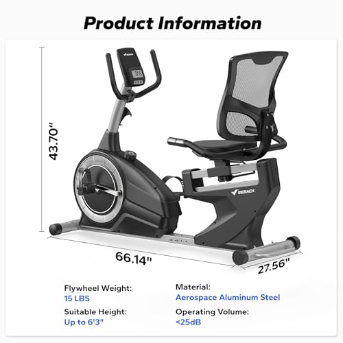 MERACH Recumbent Exercise Bike for Home, Magnetic with Bluetooth and LCD R432