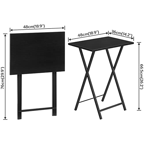 HOOBRO Folding TV Tray Tables, Set of 2, Marble and Gold C48497