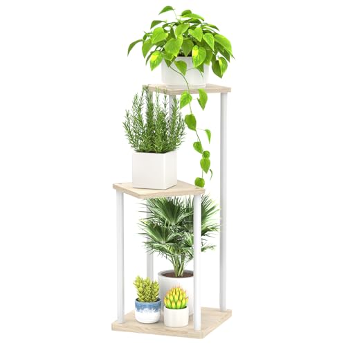 6 Tier Metal Wood Corner Plant Stand Indoor Outdoor H78199