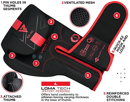 RDX Boxing Gloves Pro Training Sparring Maya Hide Leather Muay Thai MMA Kickboxing Adult Ventilated Palm R71478
