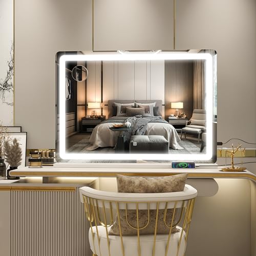 Vanity Mirror with Lights, 12.6"×15" LED Makeup Mirror, Touch Control Dimmable D52089