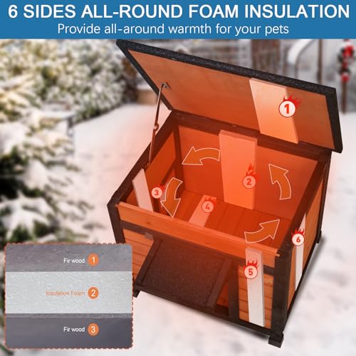 Outdoor Cat House Weatherproof Winter Enclosure for Feral Cats W562161