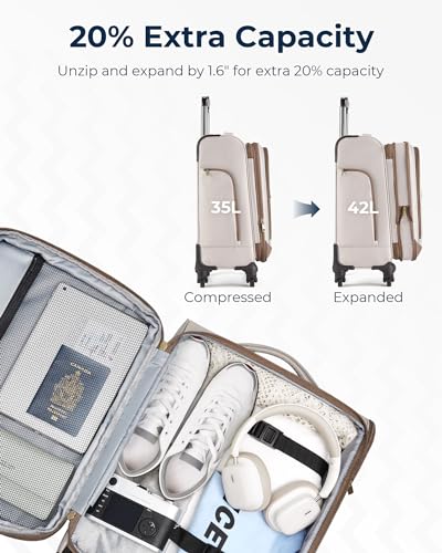 BAGSMART Carry-On Luggage 20 Inch Expandable Suitcase with Duffel Bag S7860