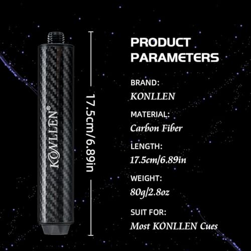 KONLLEN Carbon Fiber Pool Cue Extension D815