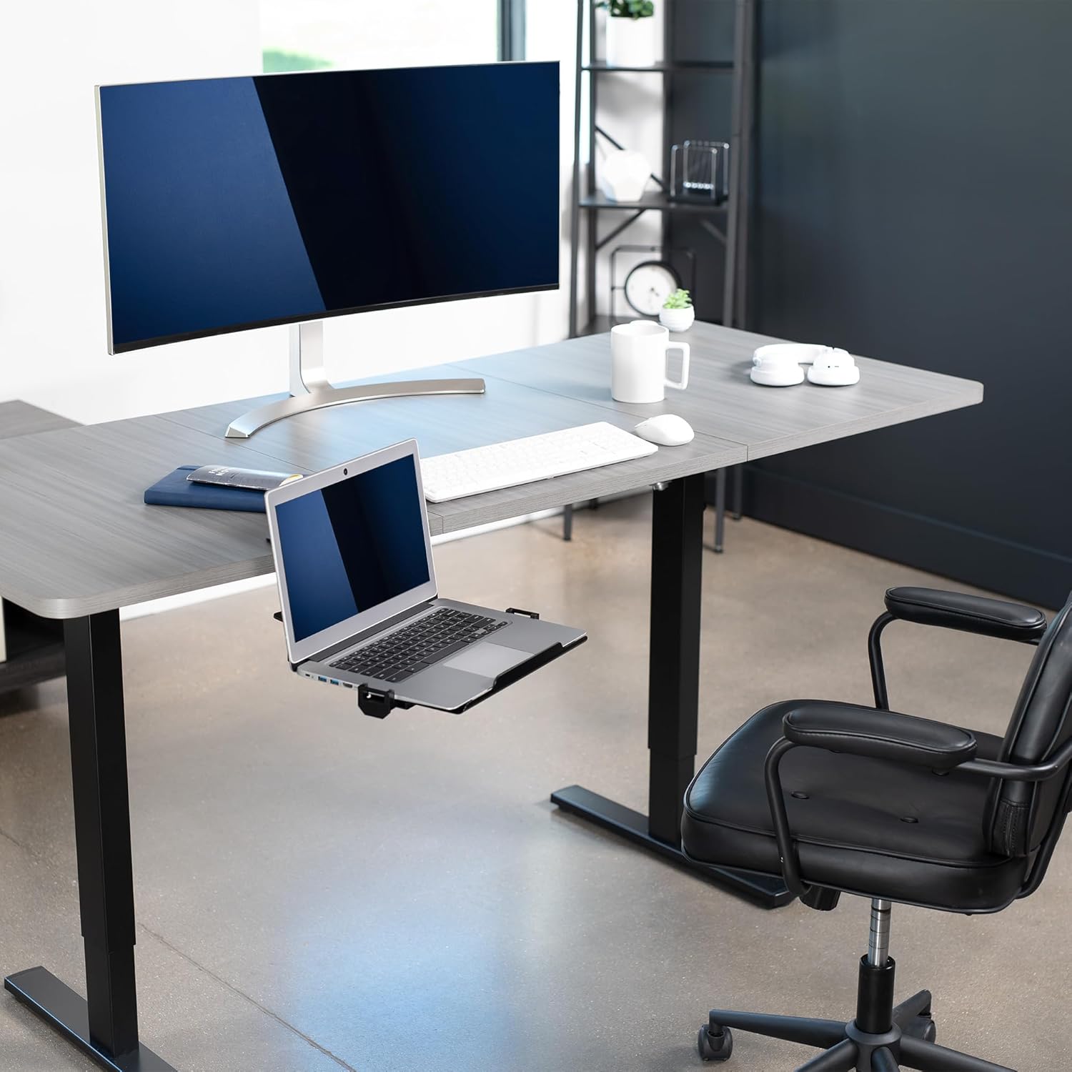VIVO Clamp-on Rotating Laptop Tray, Extra Sturdy, Black, MOUNT-LAP1CB L3298
