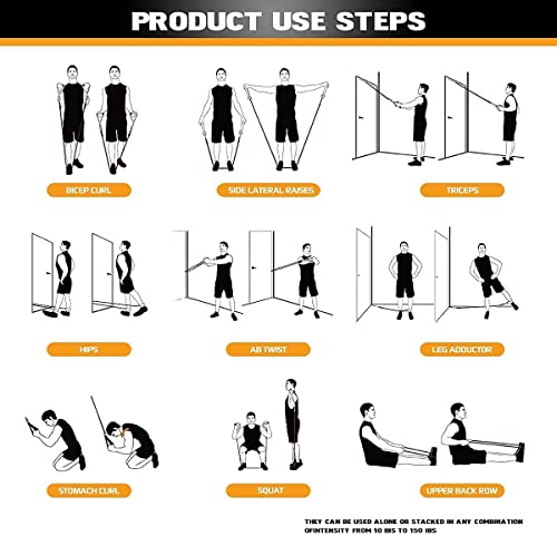 VEICK Resistance Bands with Handles for Home Workout O75059