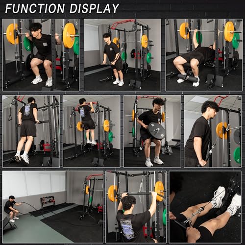 Deep Squat Machine with Cable Crossover for Home Gym O113366