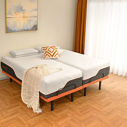 Split King Adjustable Bed Frame with Hybrid Mattress, Zero Gravity, Massage R919726