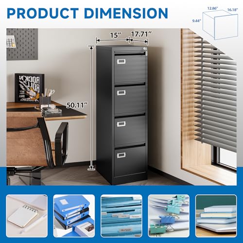 2 Drawer Vertical File Cabinet with Lock for Letter Size, Steel Office Storage Y50014