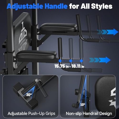 Sportsroyals Pull Up Bar Dip Station Power Tower Home Gym Strength Training Equipment R739989