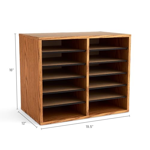 Safco Wooden Paper and Mail Organizer, Adjustable Shelves, Stackable B285