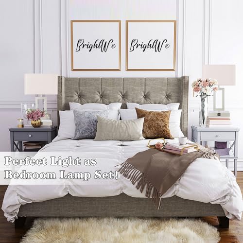 22" Touch Control Table Lamps with USB Ports, Dimmable, Gold & White V1178