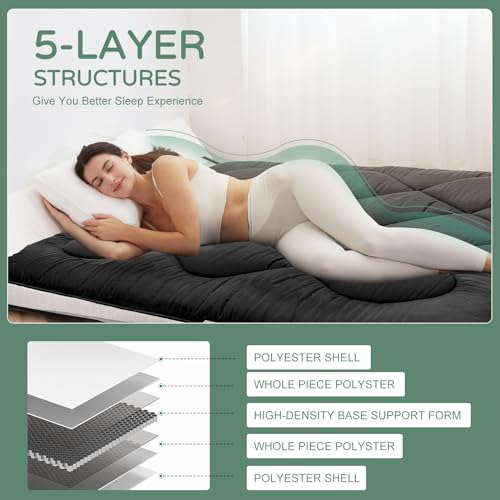 LILYPELLE 5" Thick Japanese Floor Mattress Futon, Foldable Full Size E576160