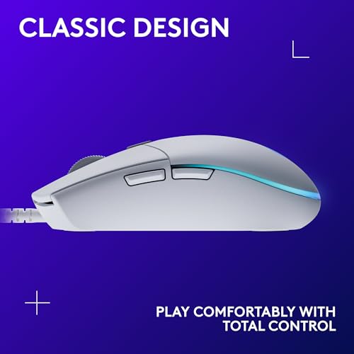 Logitech G203 Wired Gaming Mouse, 8,000 DPI, RGB, 6 Programmable Buttons, PC/Mac - Black U28629