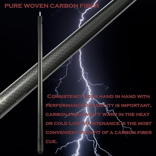 CROWN ME Carbon Fiber Pool Cue Stick 12.8mm Tip 58" Adjustable Weight V995