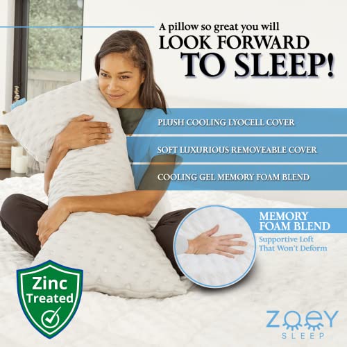 Zoey Sleep Side Sleep Pillow King Size Adjustable Memory Foam Q553