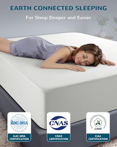 Grounding Fitted Sheet King Size, White, 78"x80"x18", with Grounding Cord K42246