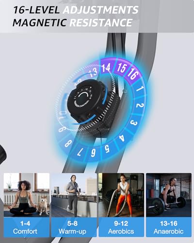 Foldable Exercise Bike with 16-Level Magnetic Resistance for Home T532