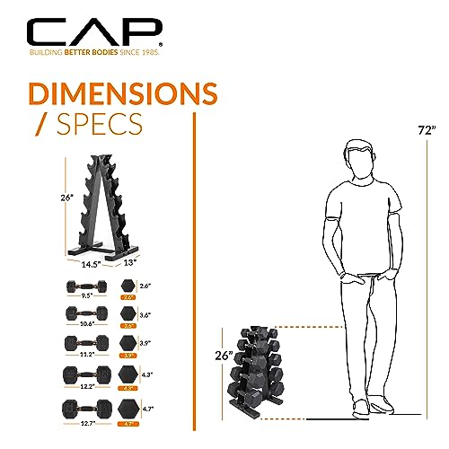 CAP Barbell Dumbbell Set with Rack 150lbs P25267